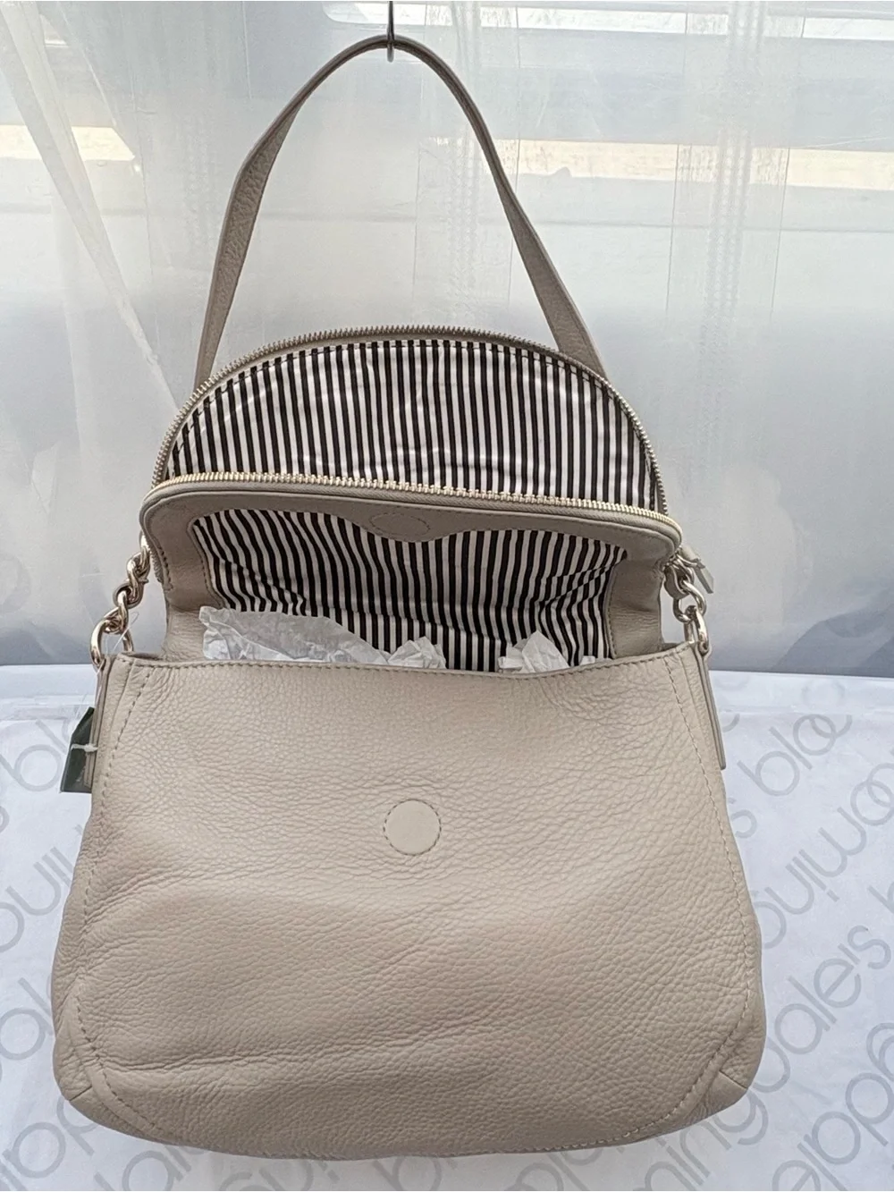 NWT Kate Spade Cobble Hill Penny Leather Shoulder Bag Oyster Gray PXRU2736